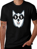 Dog with Dollar Sign Sunglasses Graphic Tee