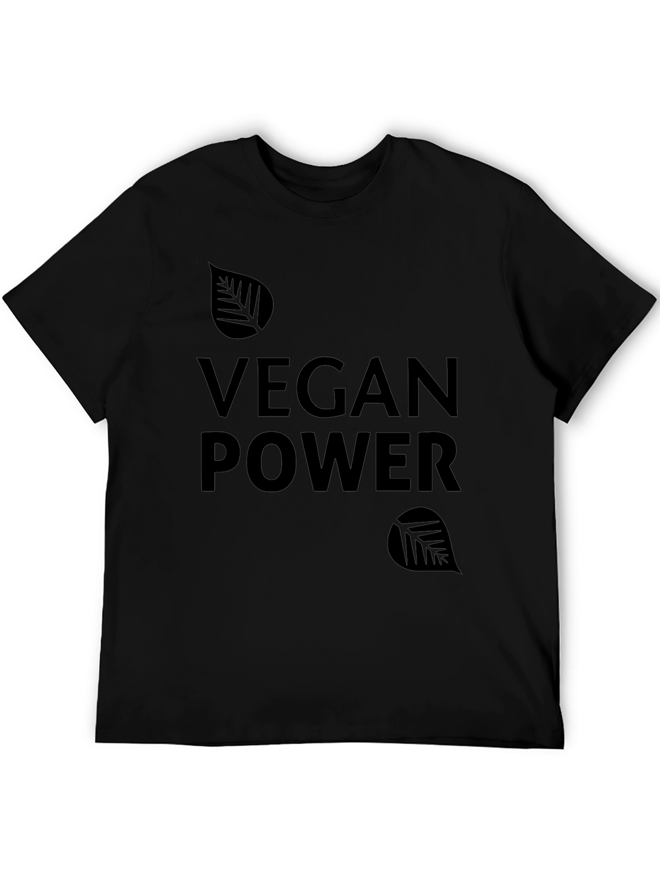 Vegan Power Black Graphic Tee Shirt