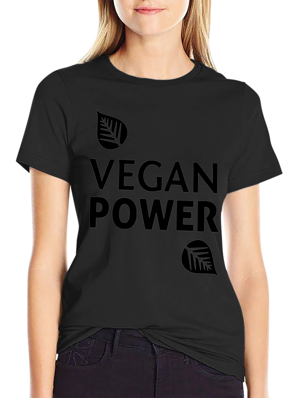 Vegan Power Black Graphic Tee Shirt