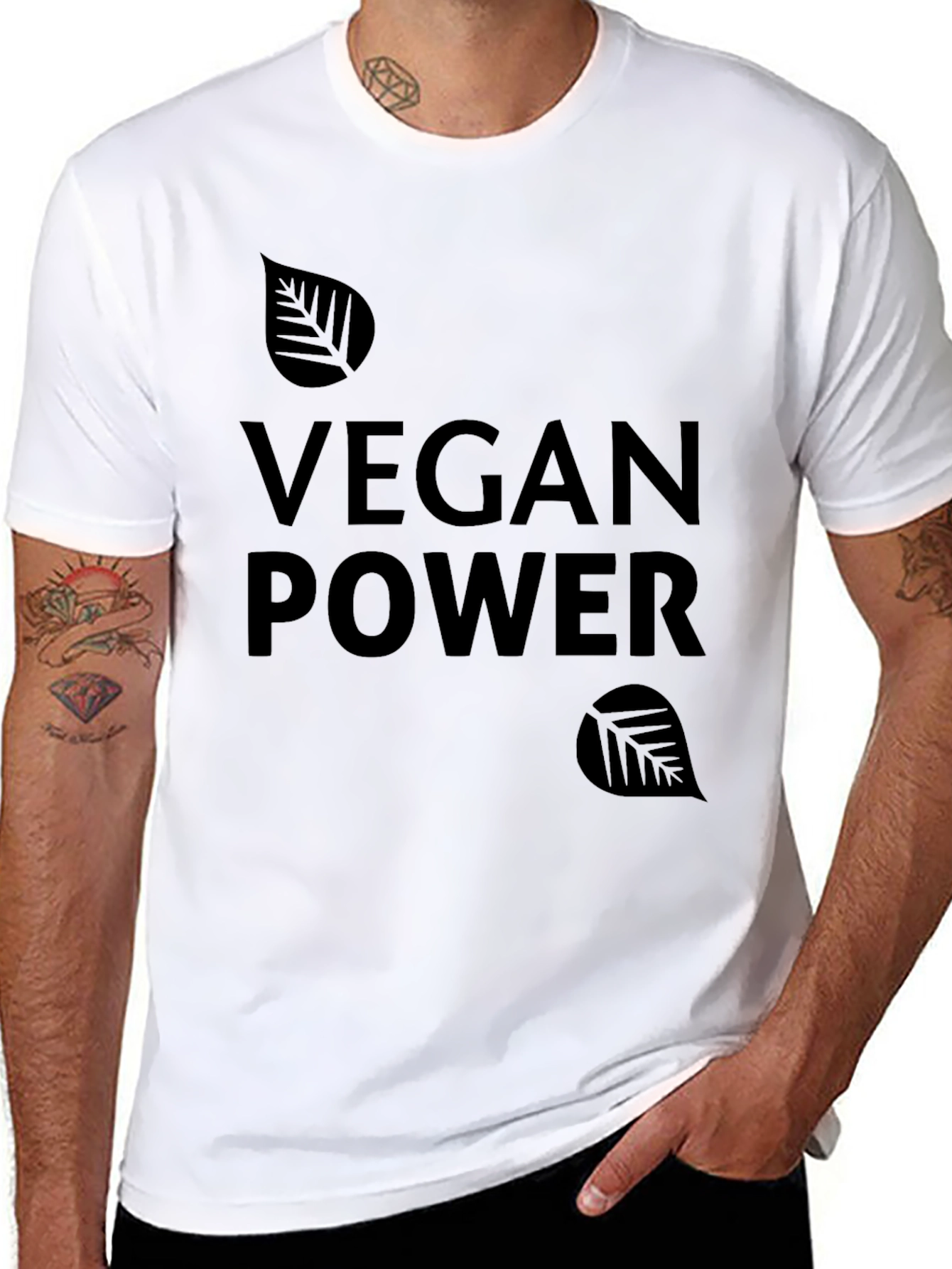 Vegan Power Black Graphic Tee Shirt