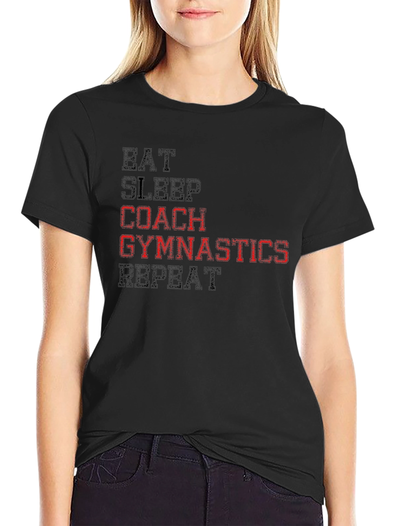 Eat Sleep Coach Gymnastics Repeat T-Shirt