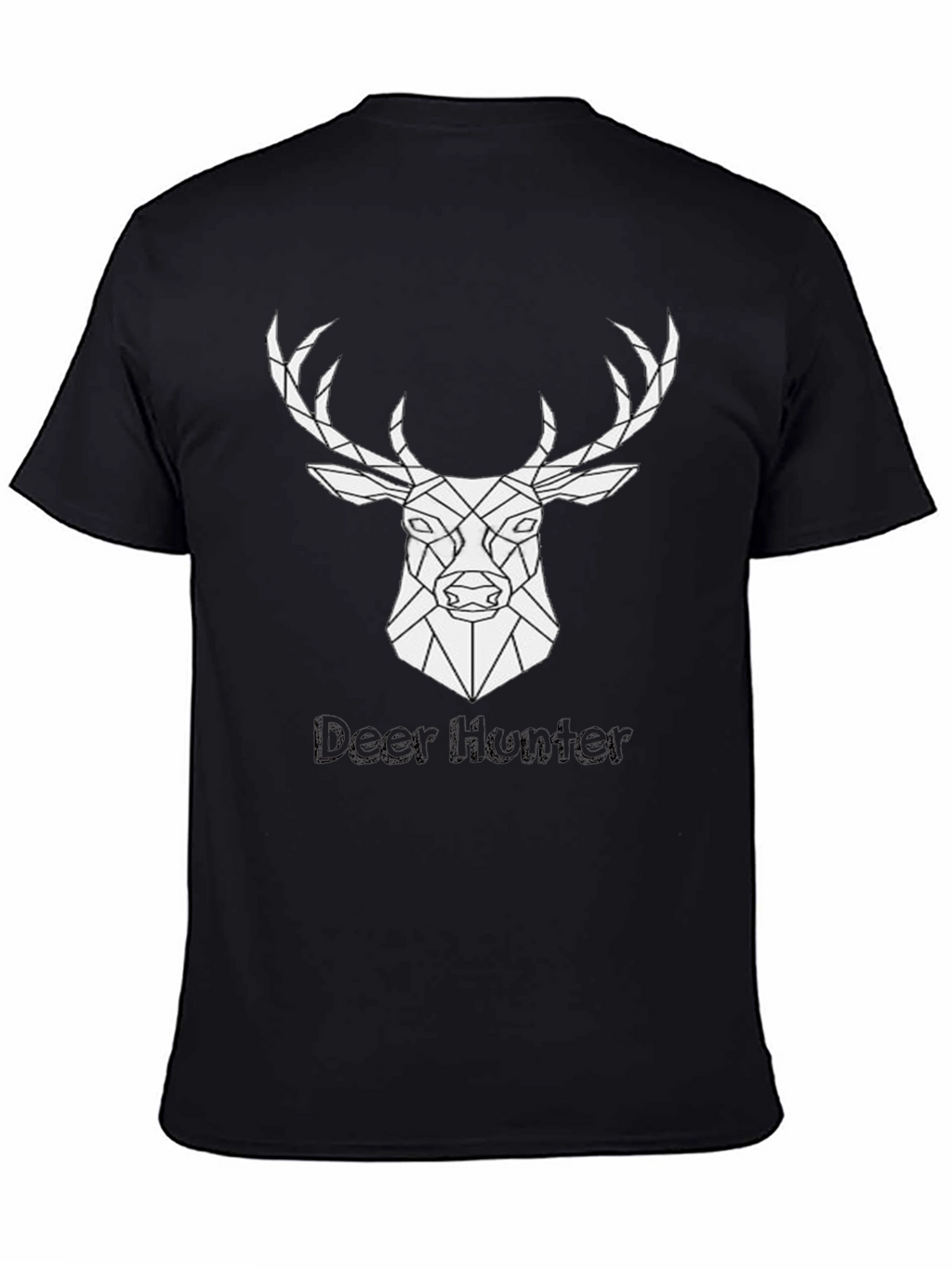 Geometric Deer Hunter Black T-Shirt