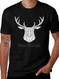 Geometric Deer Hunter Black T-Shirt