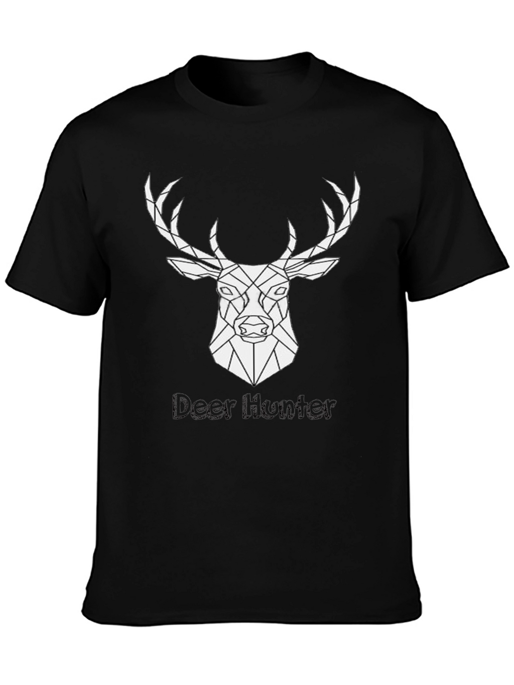 Geometric Deer Hunter Black T-Shirt