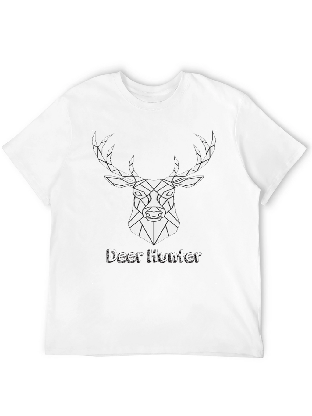 Geometric Deer Hunter Black T-Shirt