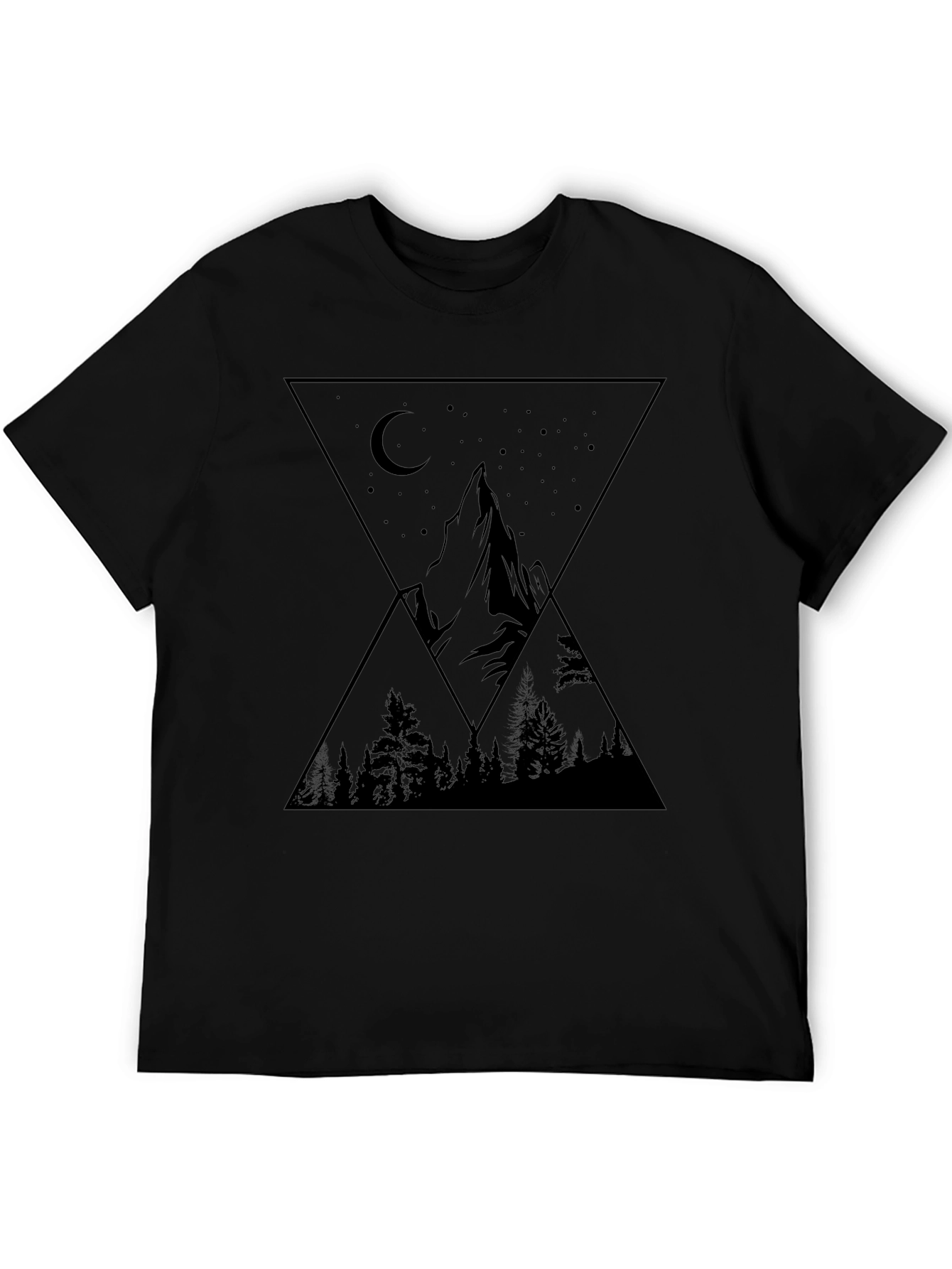 Mountainscape Graphic Tee - Black Unisex Shirt