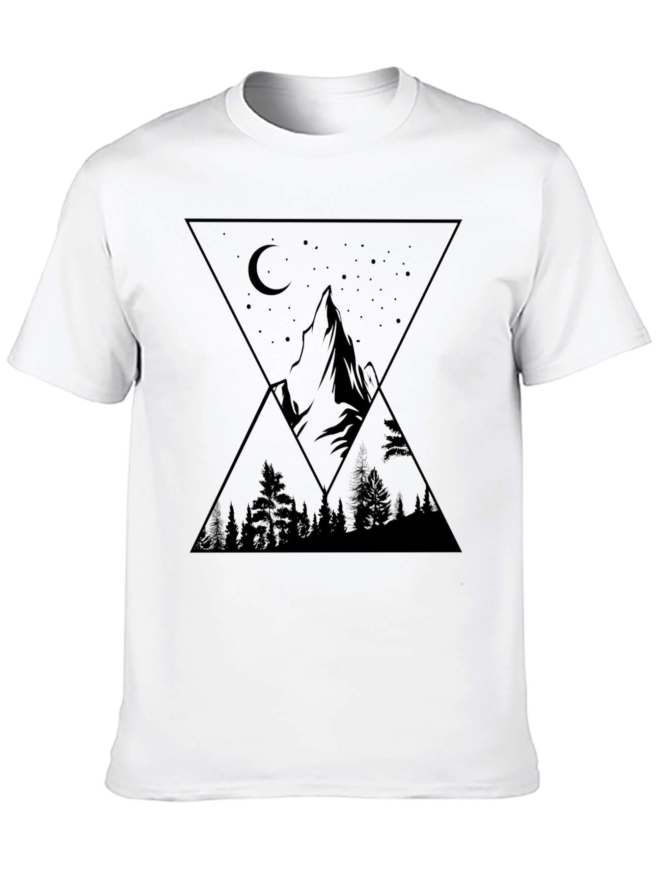 Mountainscape Graphic Tee - Black Unisex Shirt