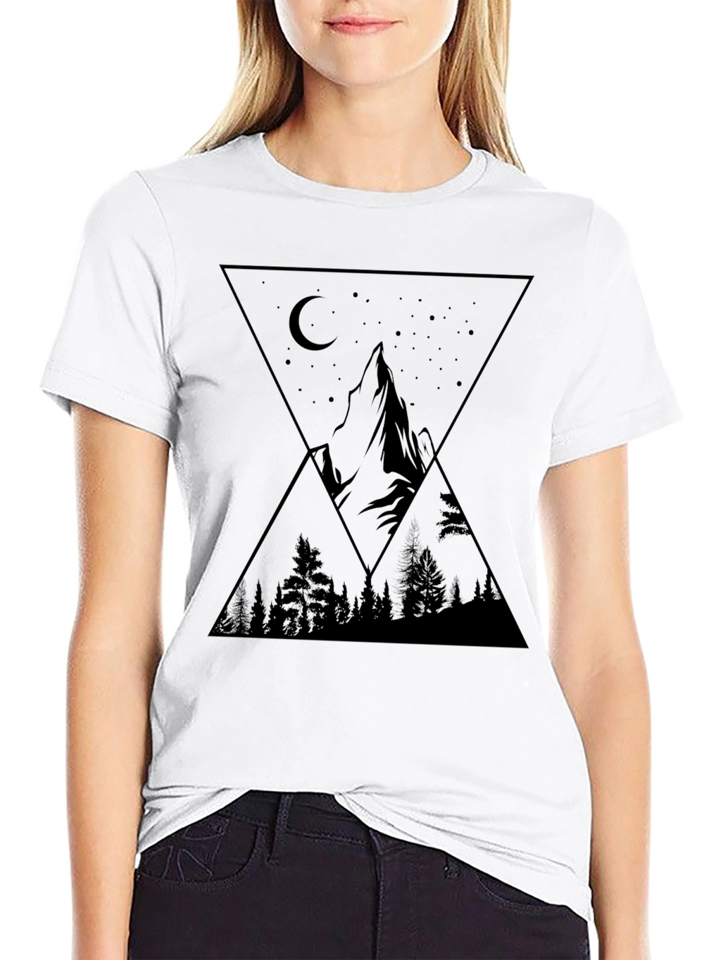 Mountainscape Graphic Tee - Black Unisex Shirt