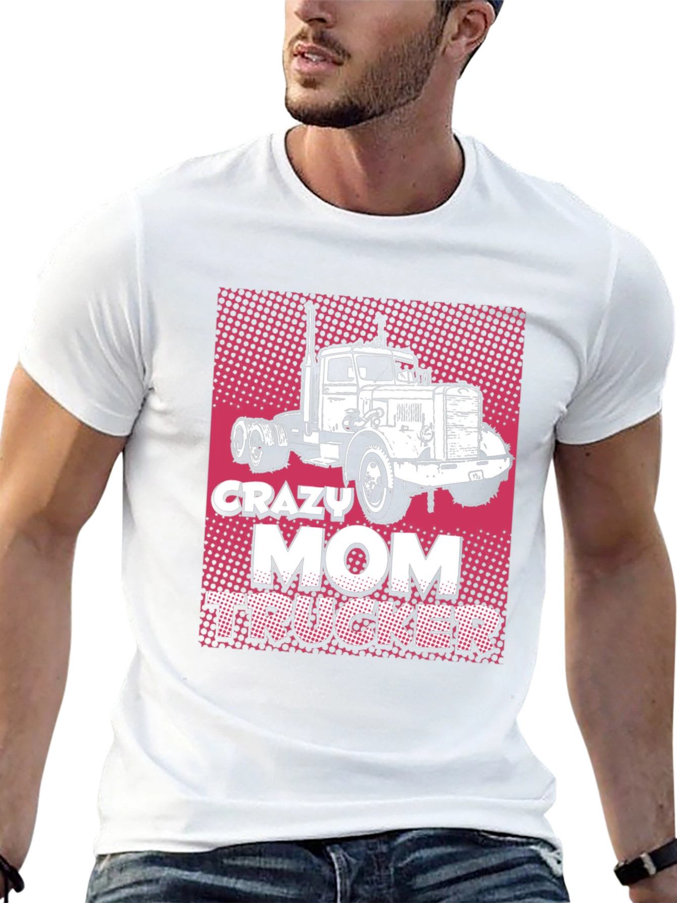 Crazy Mom Trucker Black T-Shirt