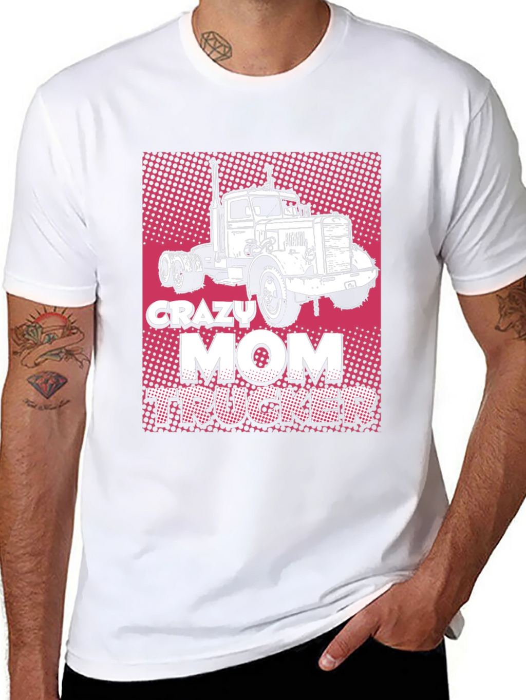 Crazy Mom Trucker Black T-Shirt