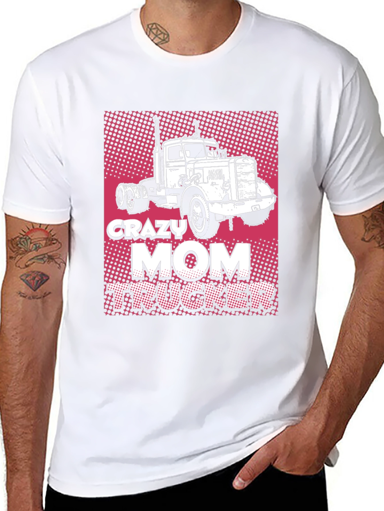 Crazy Mom Trucker Black T-Shirt