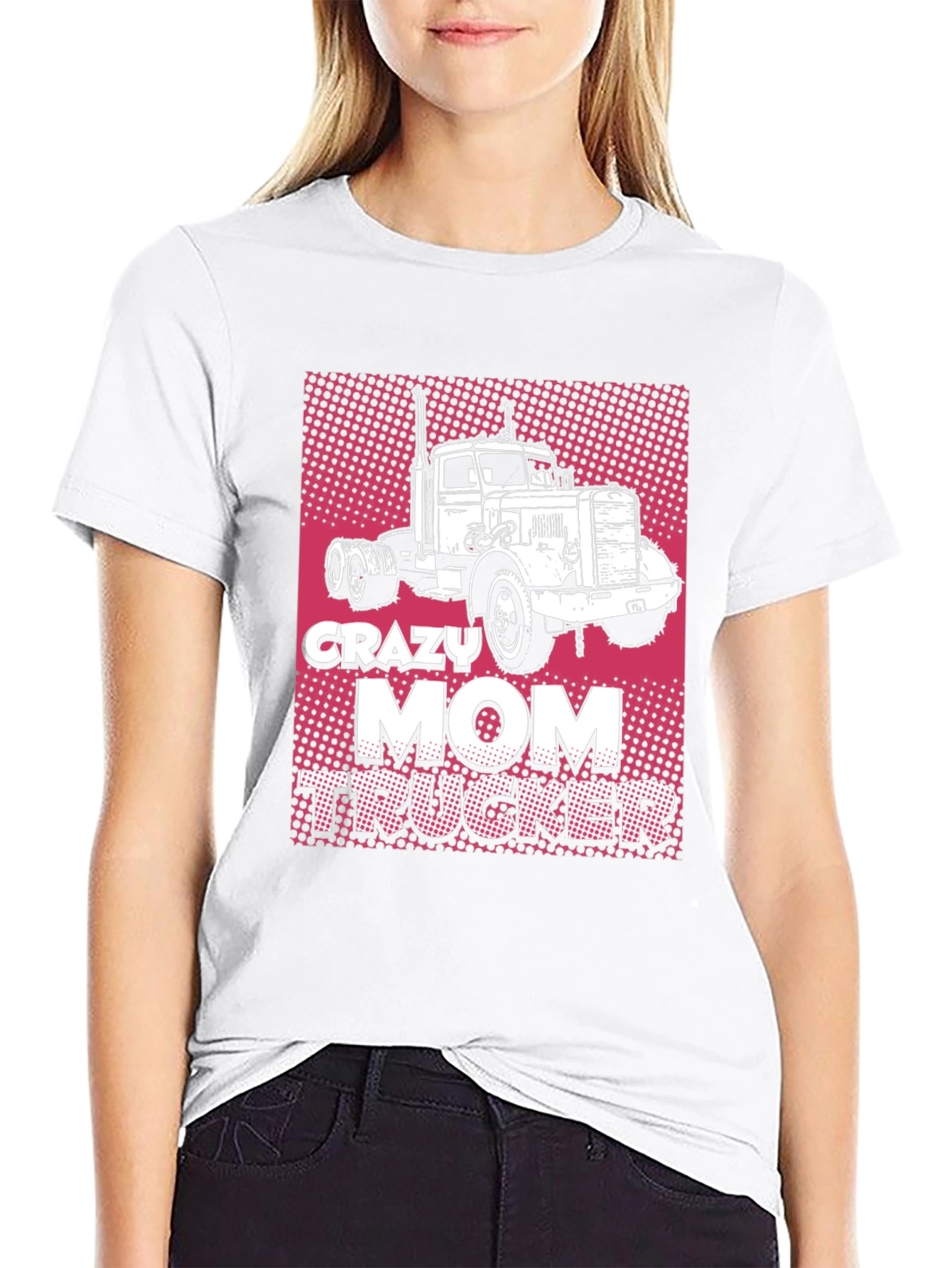 Crazy Mom Trucker Black T-Shirt