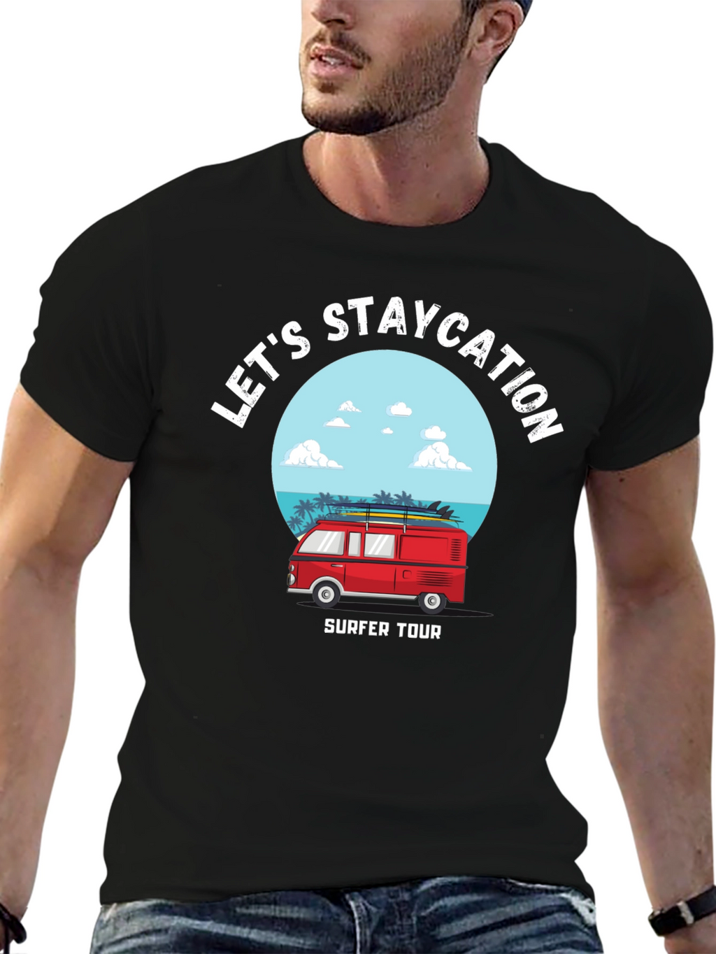 Staycation Surfer Tour Graphic Tee