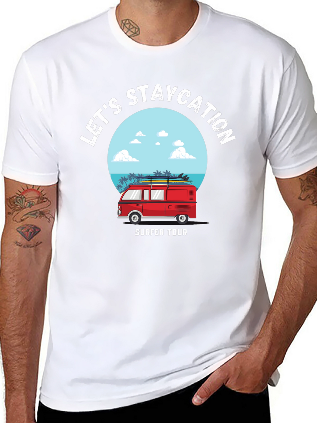 Staycation Surfer Tour Graphic Tee