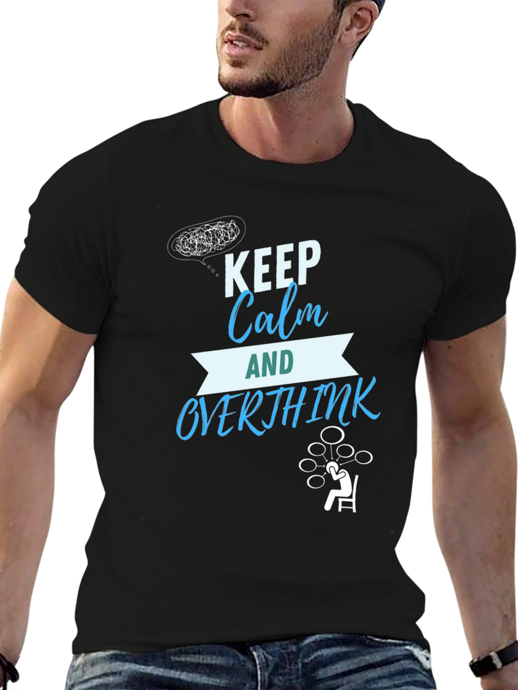 Keep Calm and Overthink T-Shirt - Funny Graphic Tee