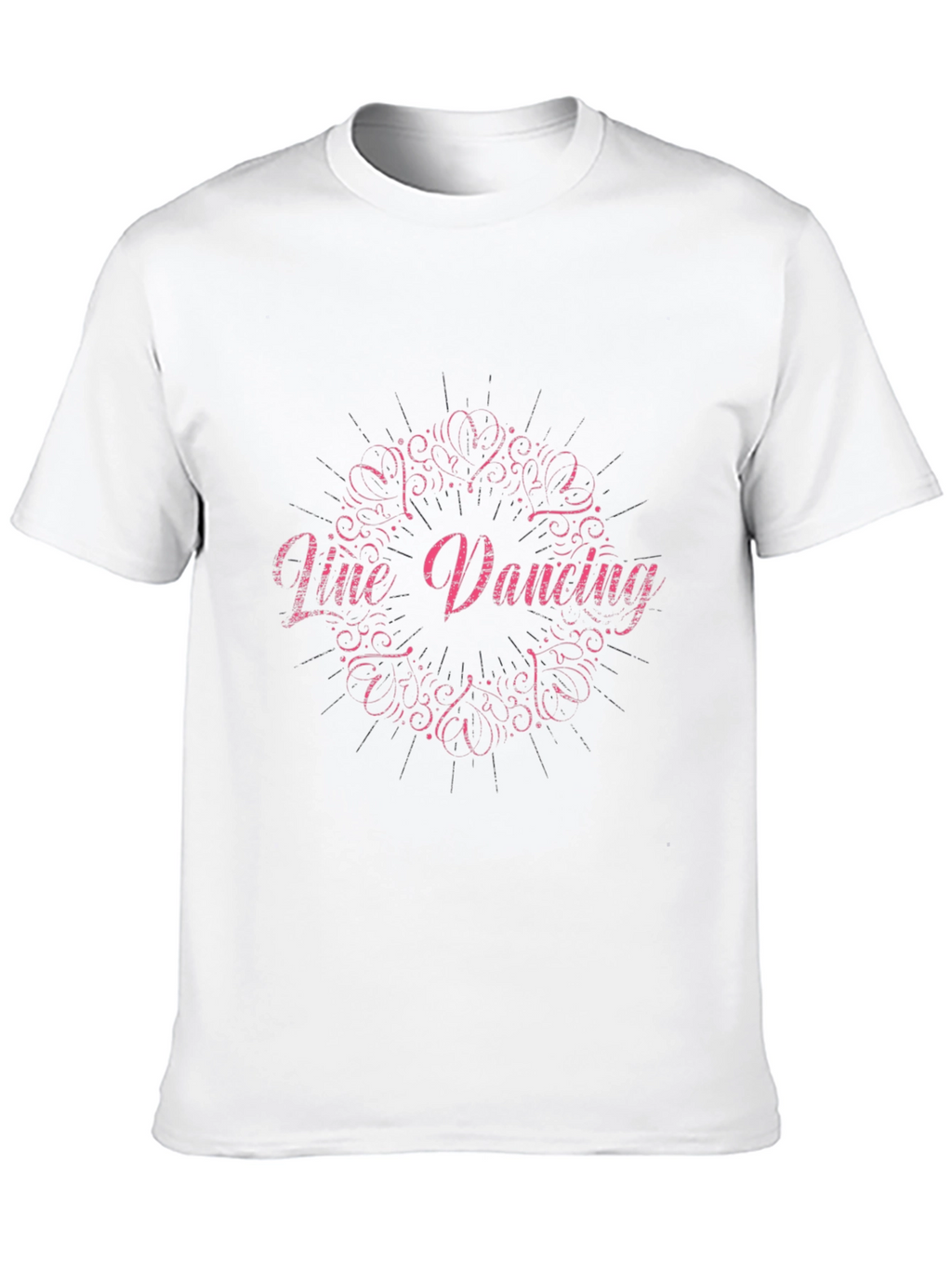 Line Dancing Graphic Tee - Black Cotton Shirt