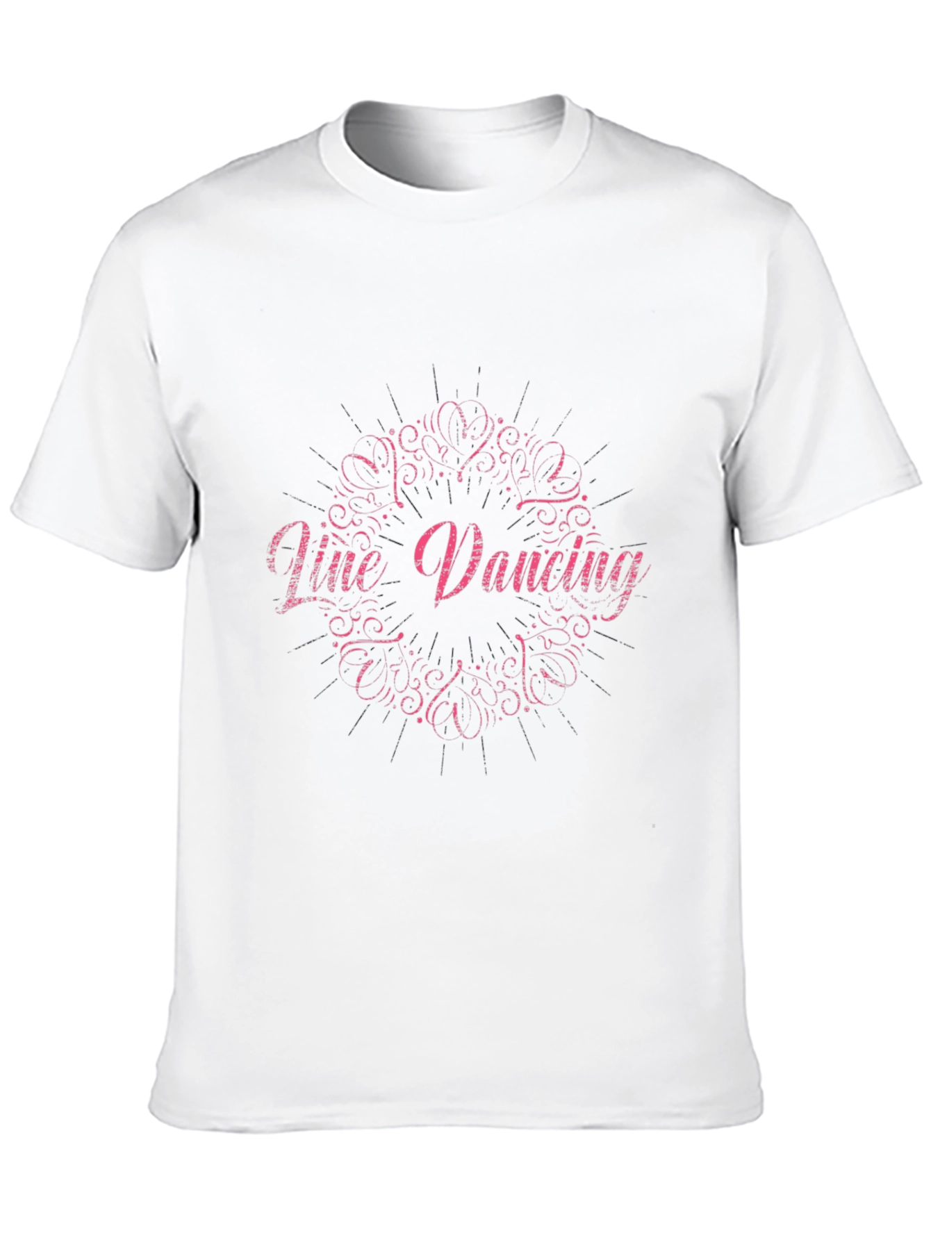 Line Dancing Graphic Tee - Black Cotton Shirt