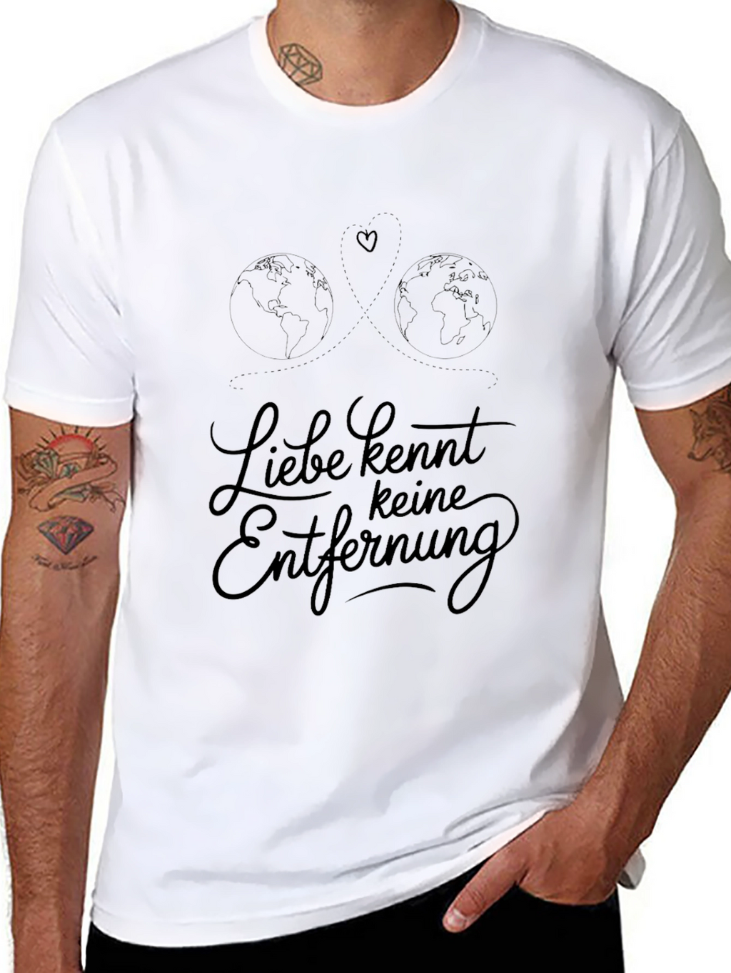 Liebe Kennt Keine Entfernung Black T-Shirt