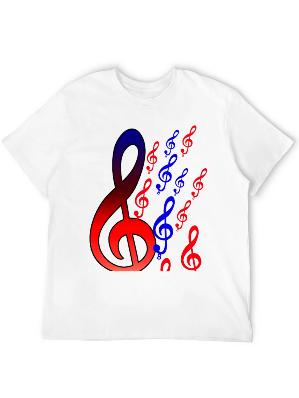 Musical Notes Graphic Black T-Shirt