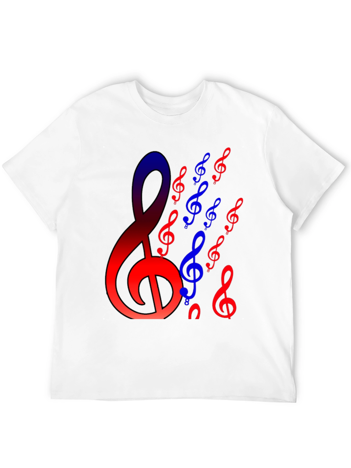 Musical Notes Graphic Black T-Shirt