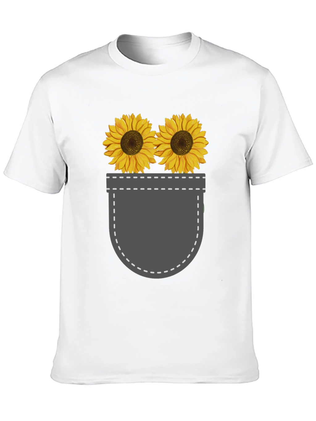 Sunflower Pocket Graphic Tee - Trendy Casual Style