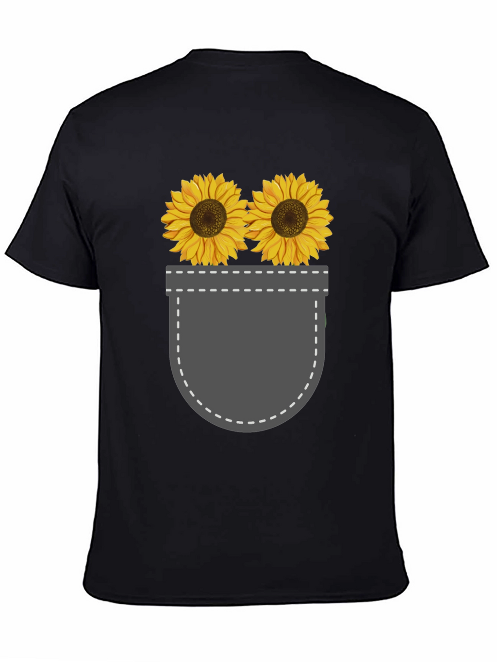Sunflower Pocket Graphic Tee - Trendy Casual Style