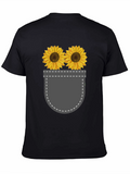 Sunflower Pocket Graphic Tee - Trendy Casual Style