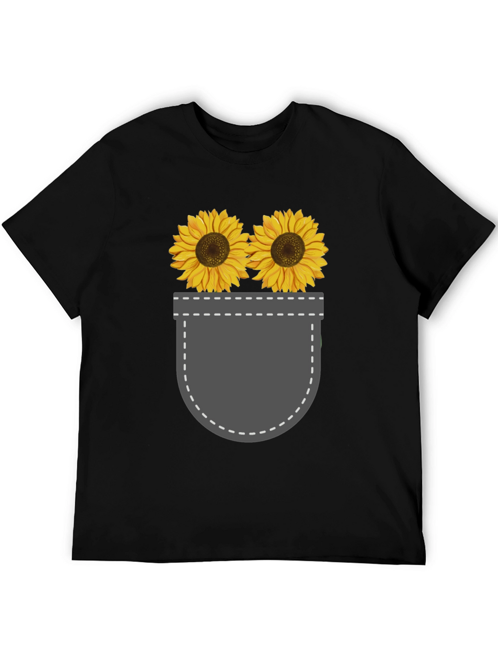 Sunflower Pocket Graphic Tee - Trendy Casual Style