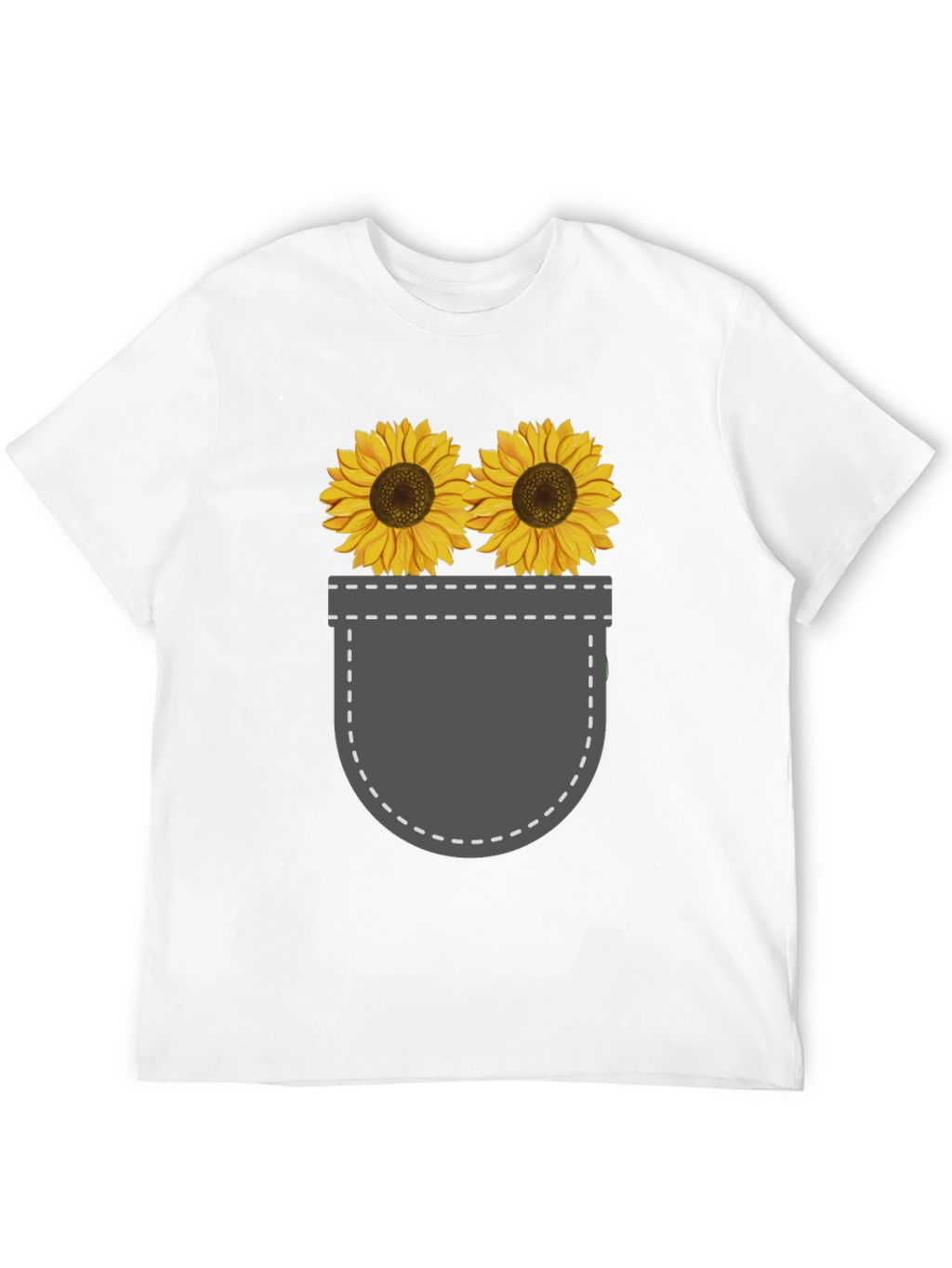 Sunflower Pocket Graphic Tee - Trendy Casual Style