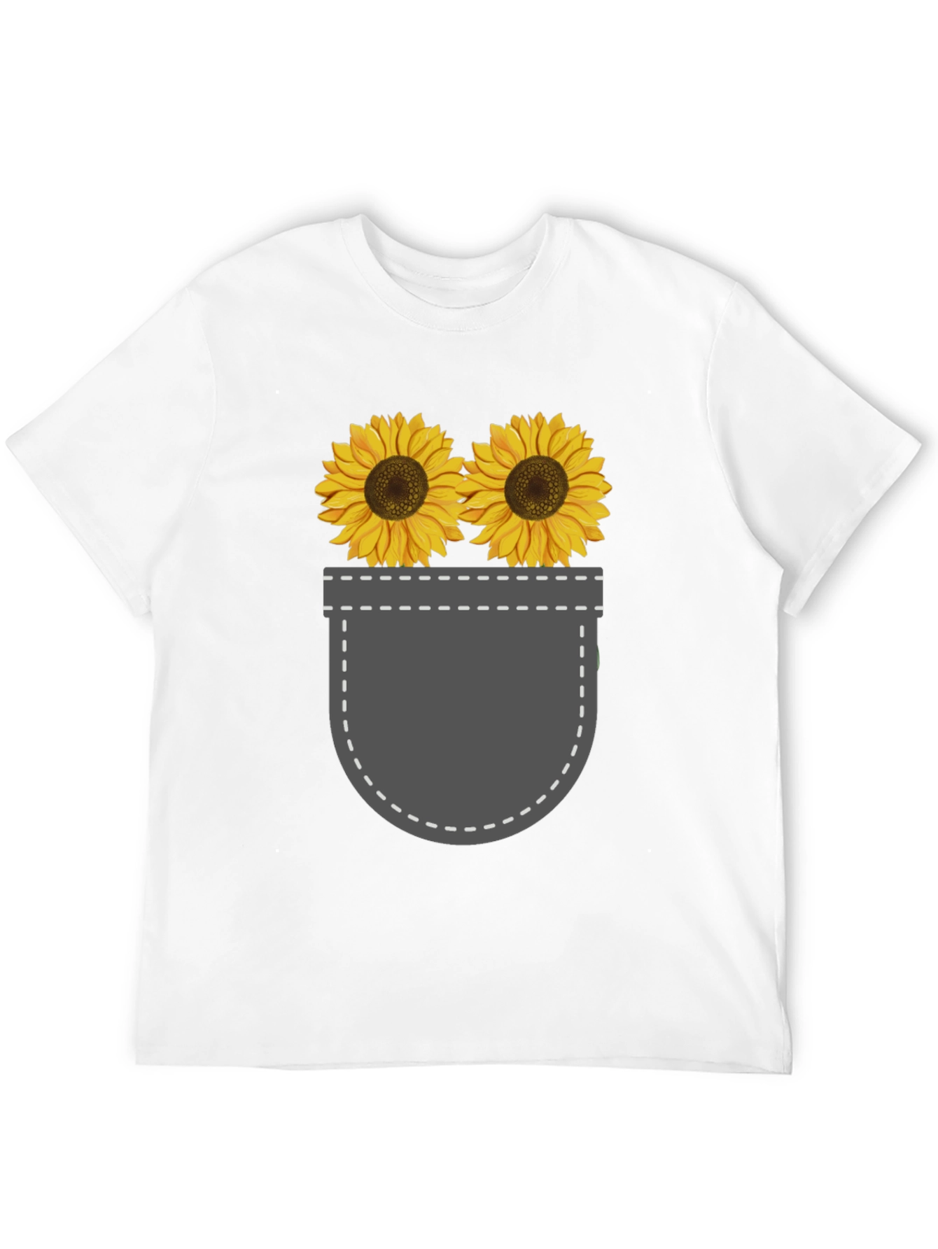 Sunflower Pocket Graphic Tee - Trendy Casual Style