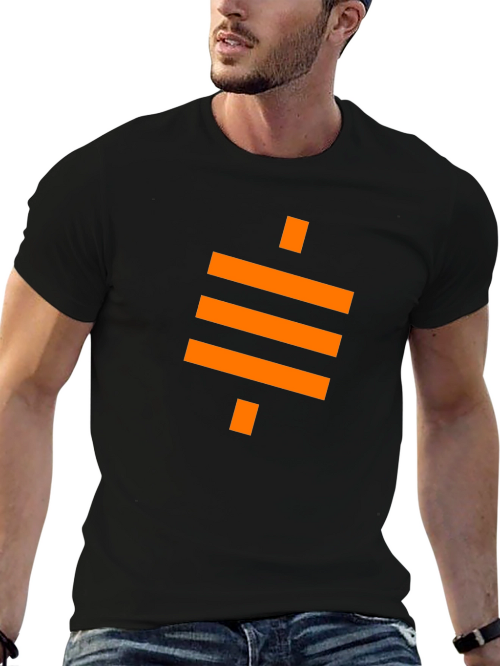 Modern Geometric Black T-Shirt
