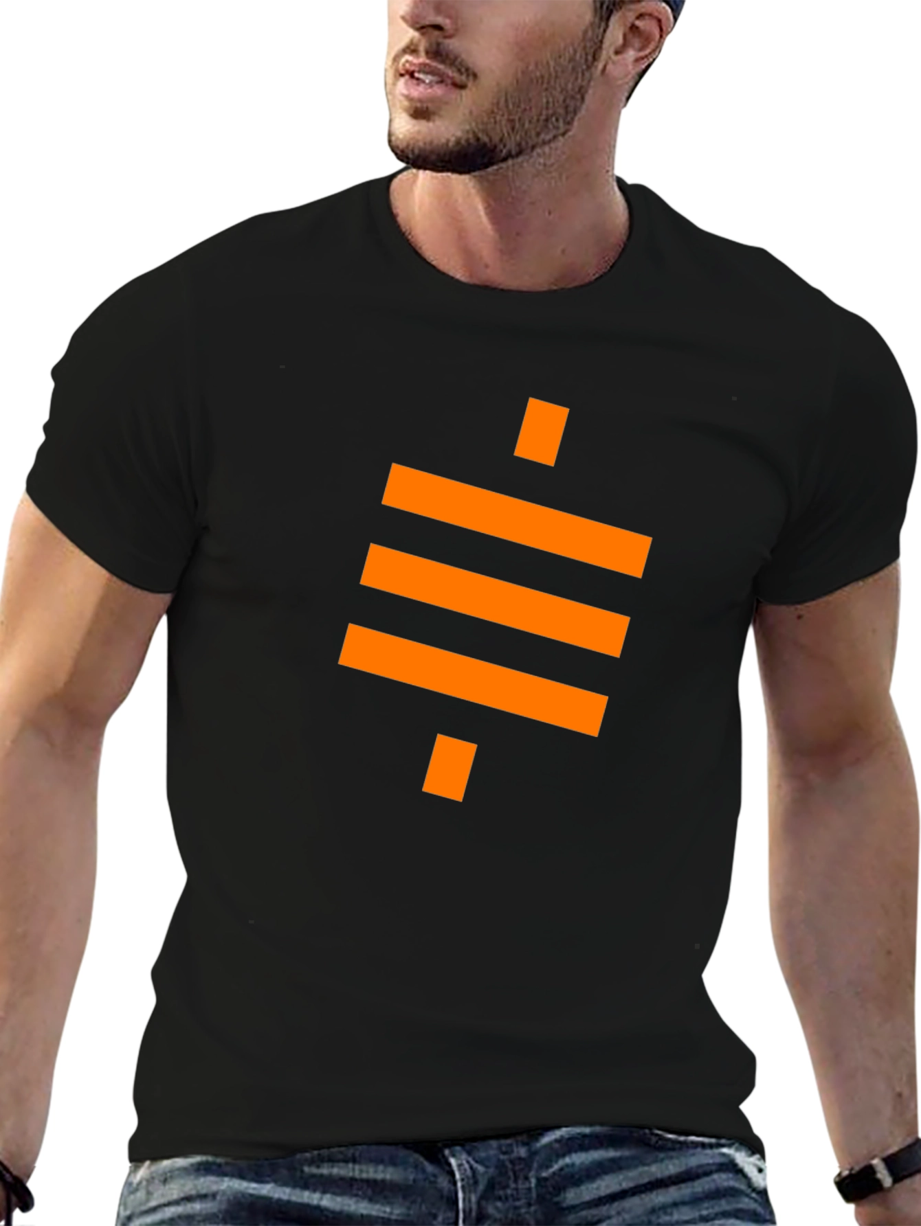 Modern Geometric Black T-Shirt