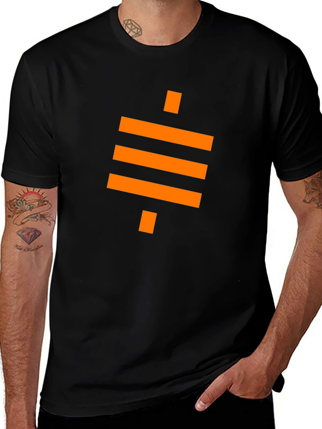 Modern Geometric Black T-Shirt