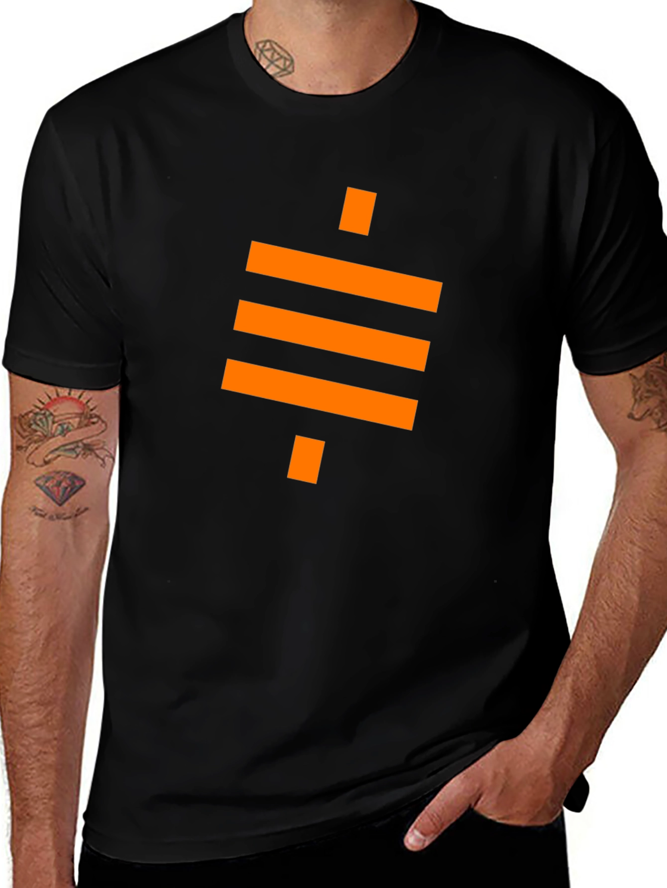 Modern Geometric Black T-Shirt