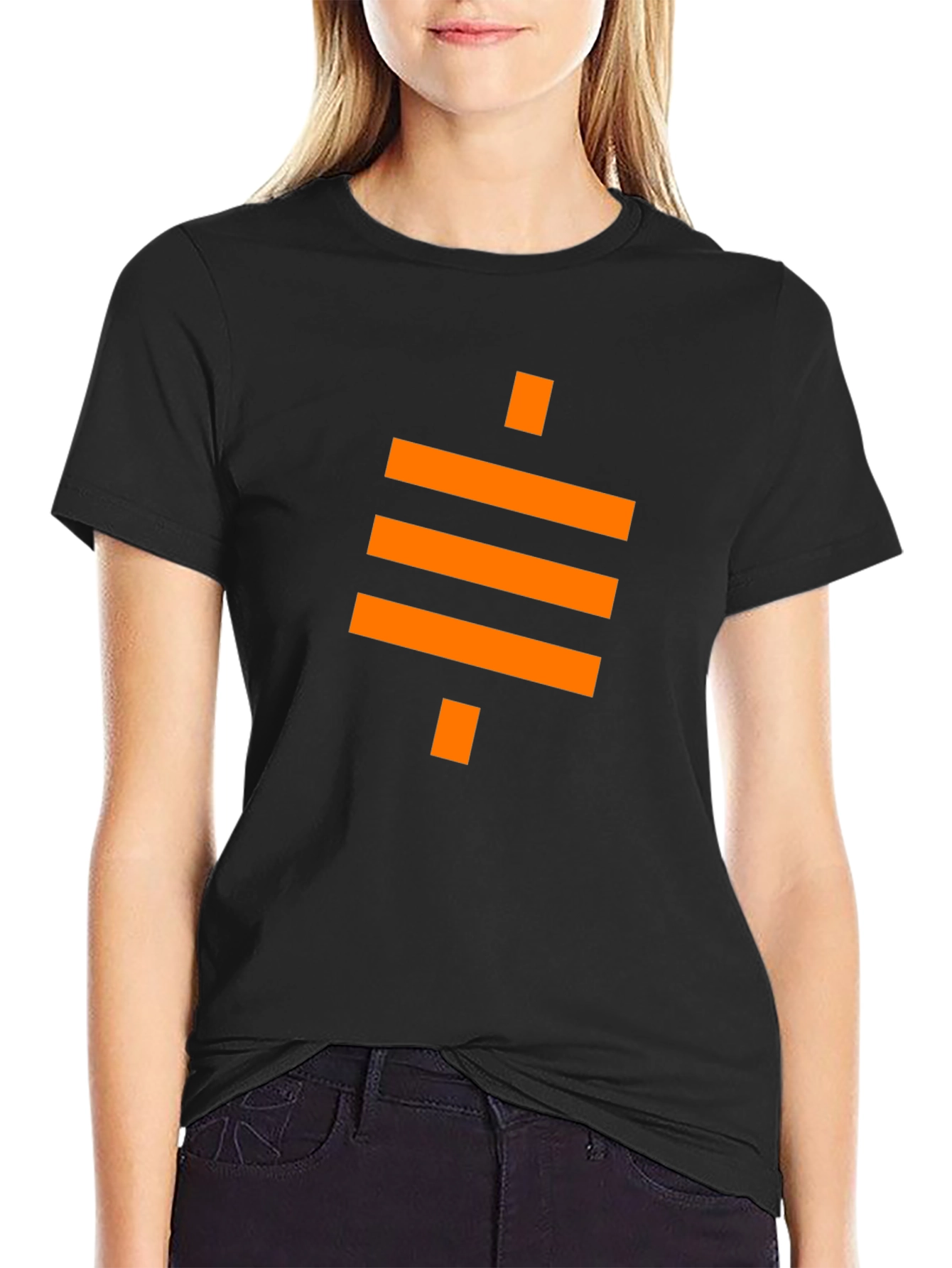Modern Geometric Black T-Shirt