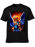 Winged Skull Fire T-Shirt - Dark Fantasy Graphic Tee