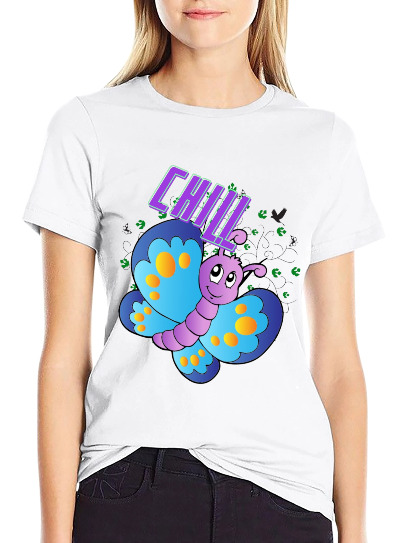 Chill Butterfly Graphic T-Shirt - Black