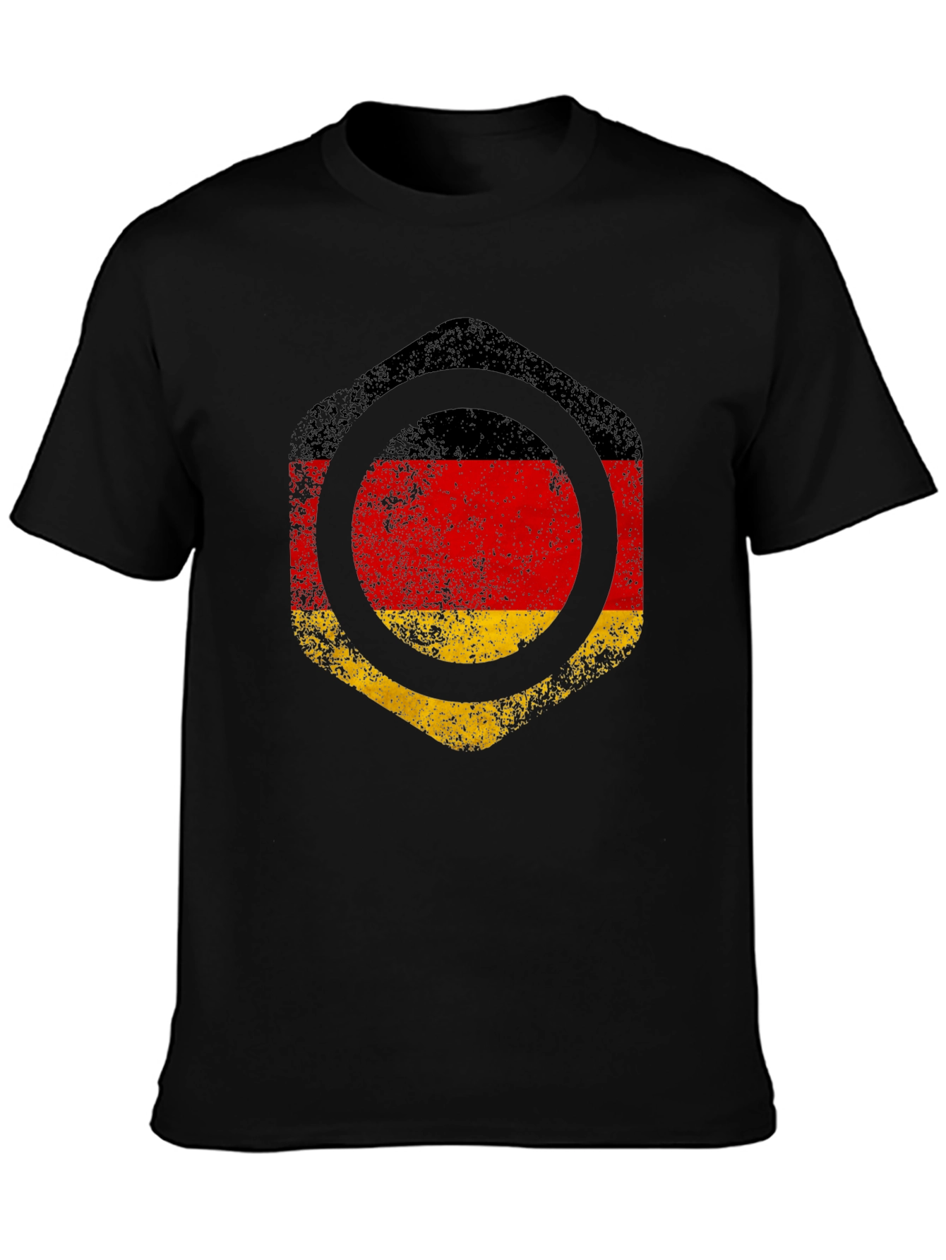 Germany Flag Graphic Tee - Black Cotton T-Shirt
