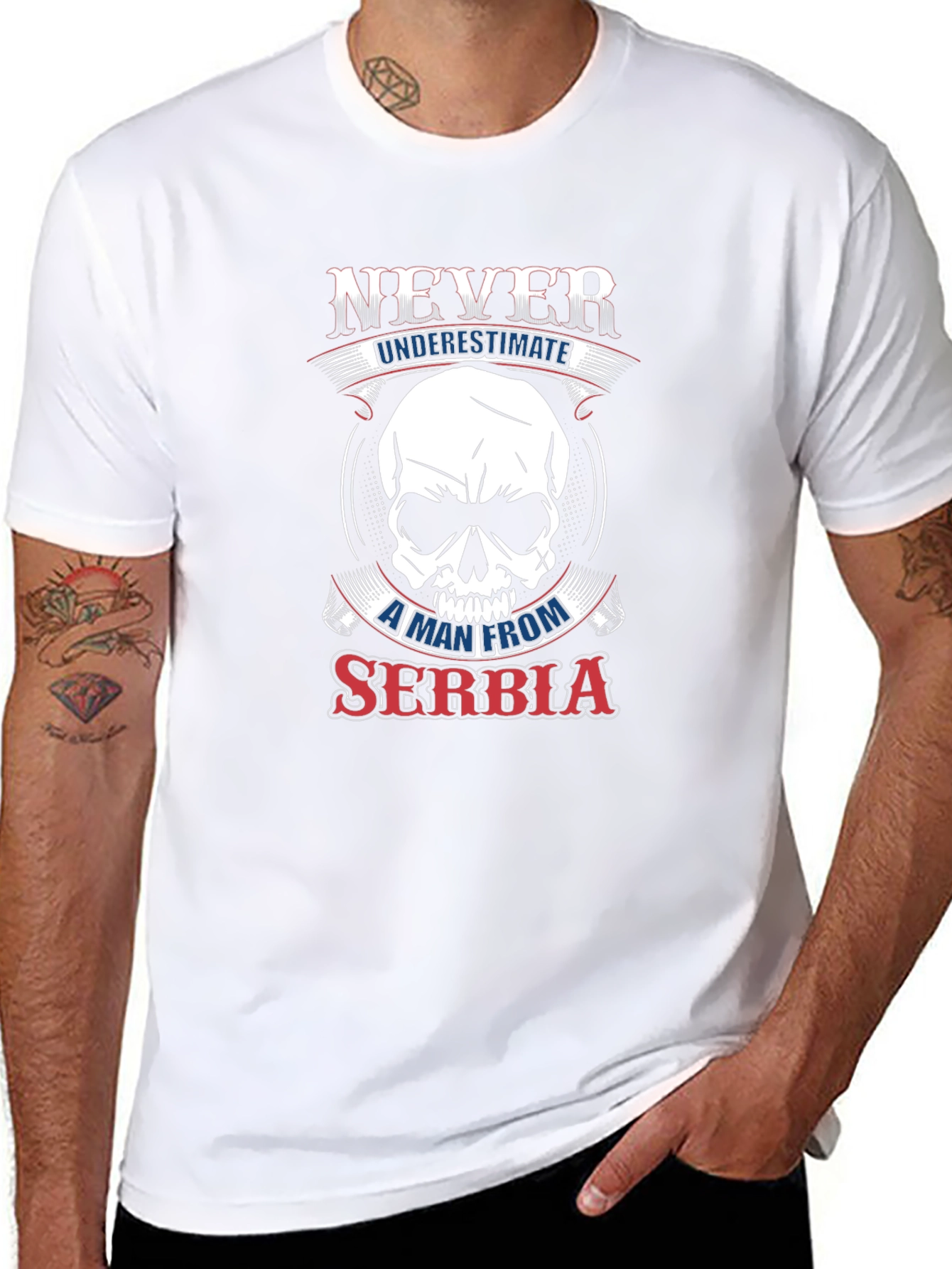 Never Underestimate Serbia Graphic T-Shirt