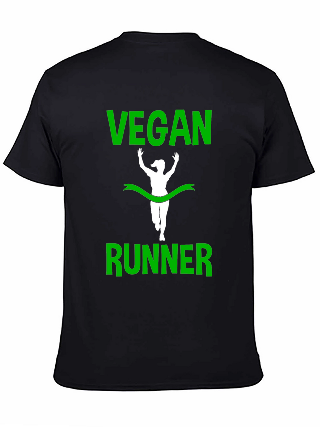 Vegan Runner T-Shirt - Green Print
