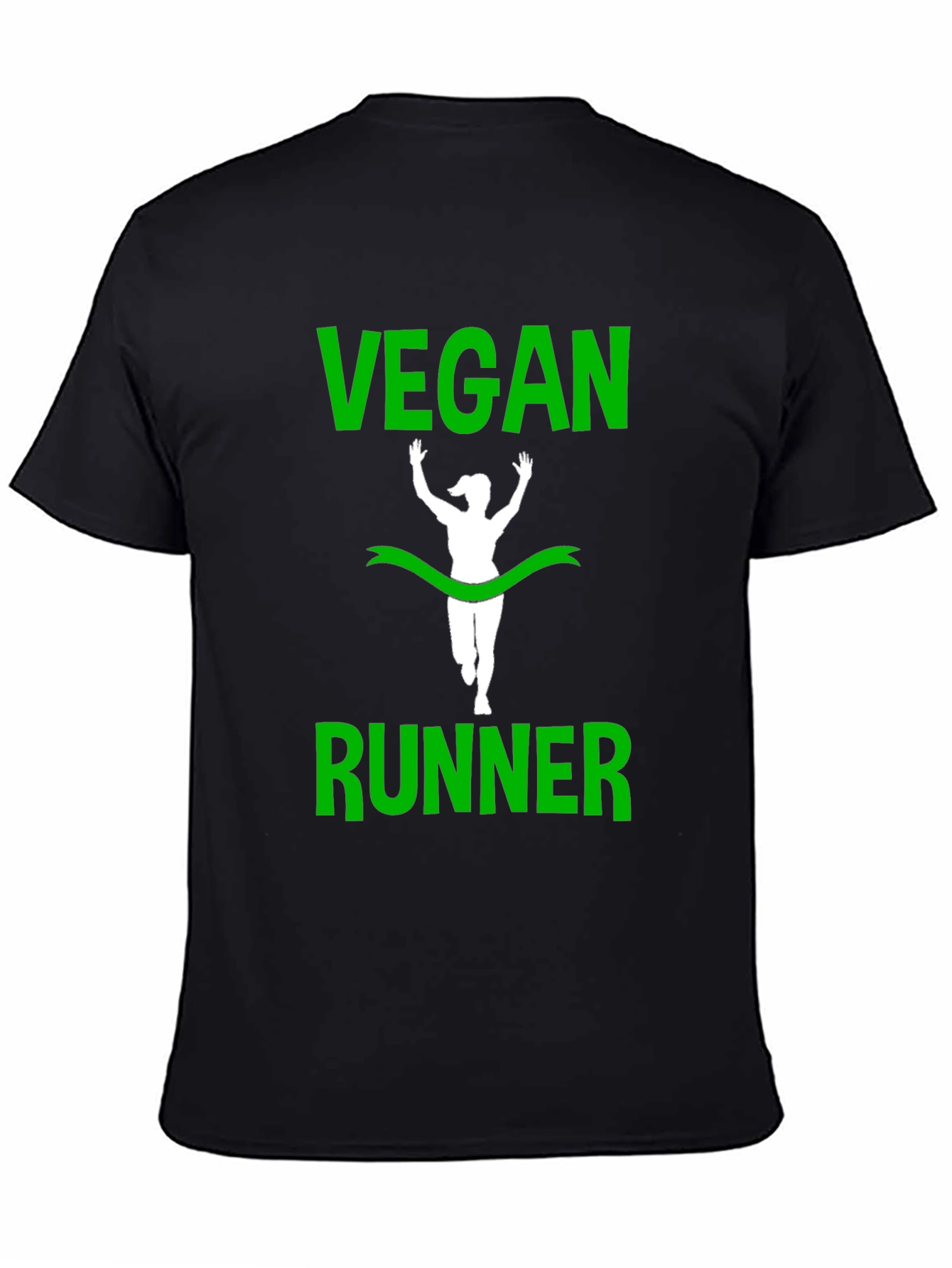 Vegan Runner T-Shirt - Green Print