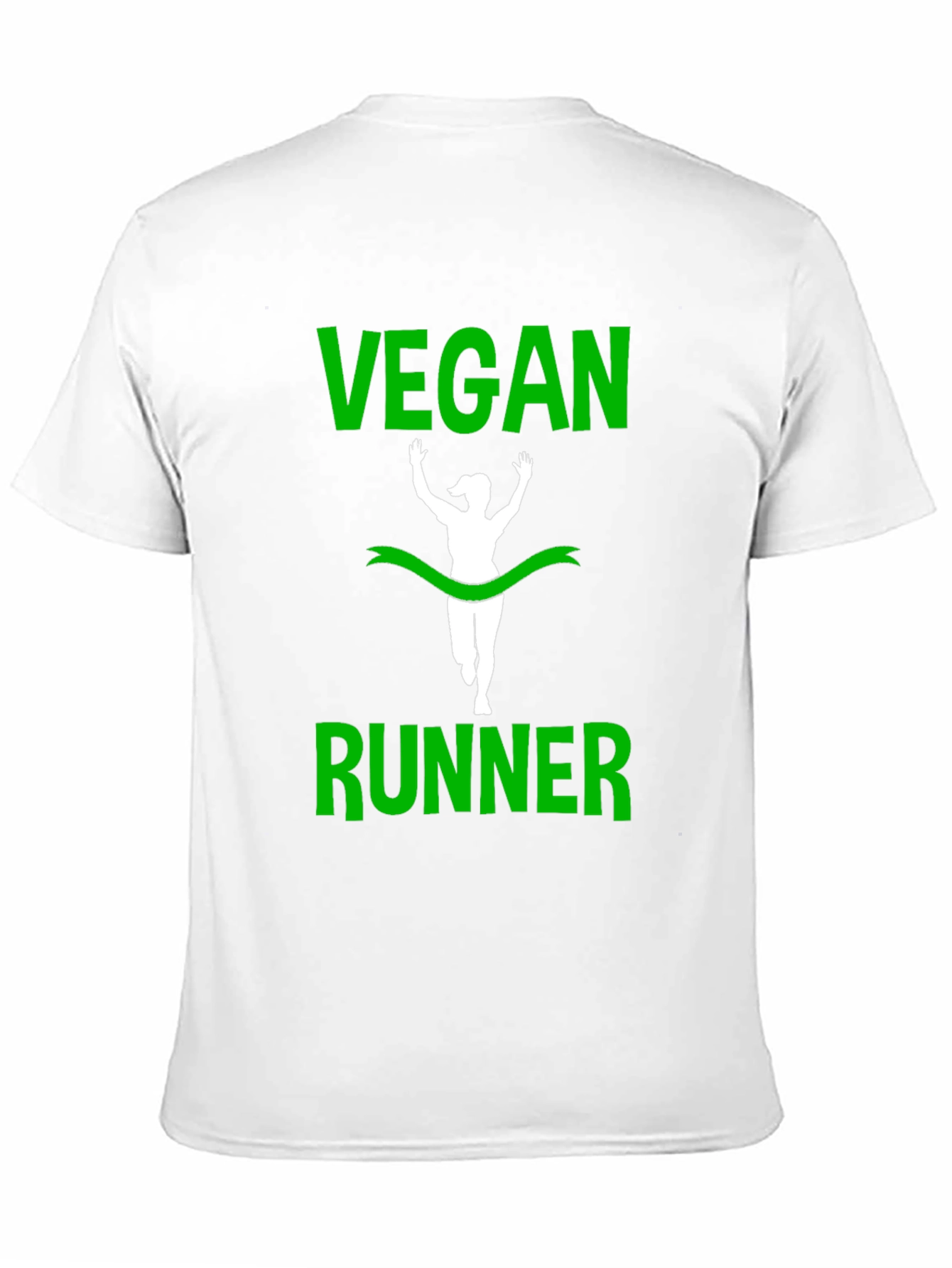 Vegan Runner T-Shirt - Green Print