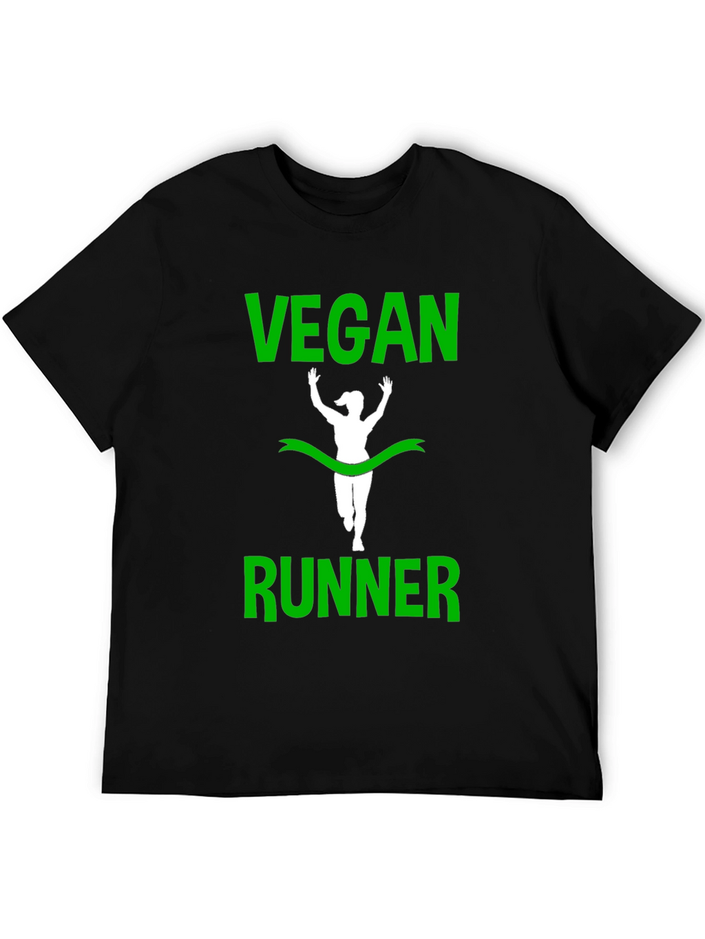 Vegan Runner T-Shirt - Green Print