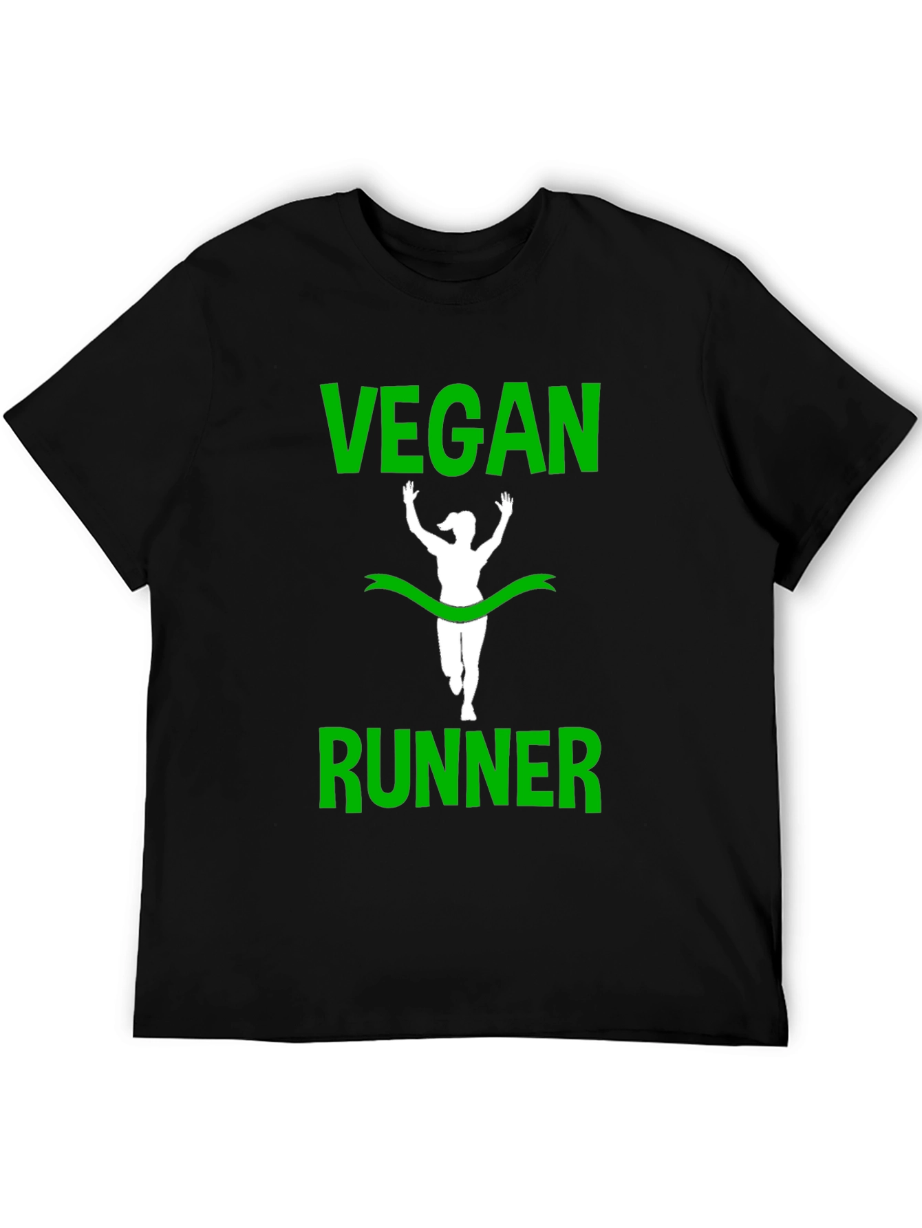 Vegan Runner T-Shirt - Green Print