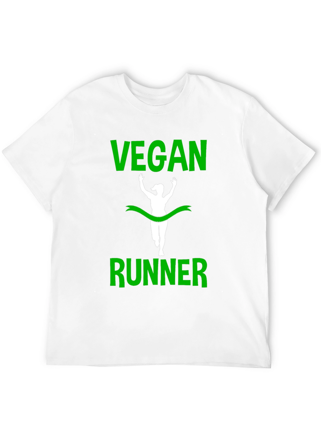 Vegan Runner T-Shirt - Green Print