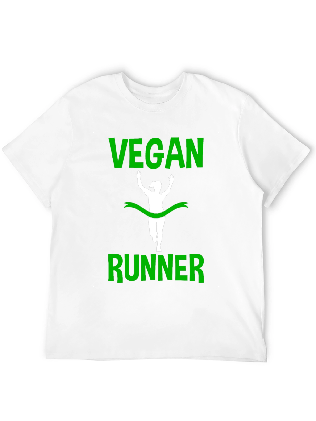 Vegan Runner T-Shirt - Green Print