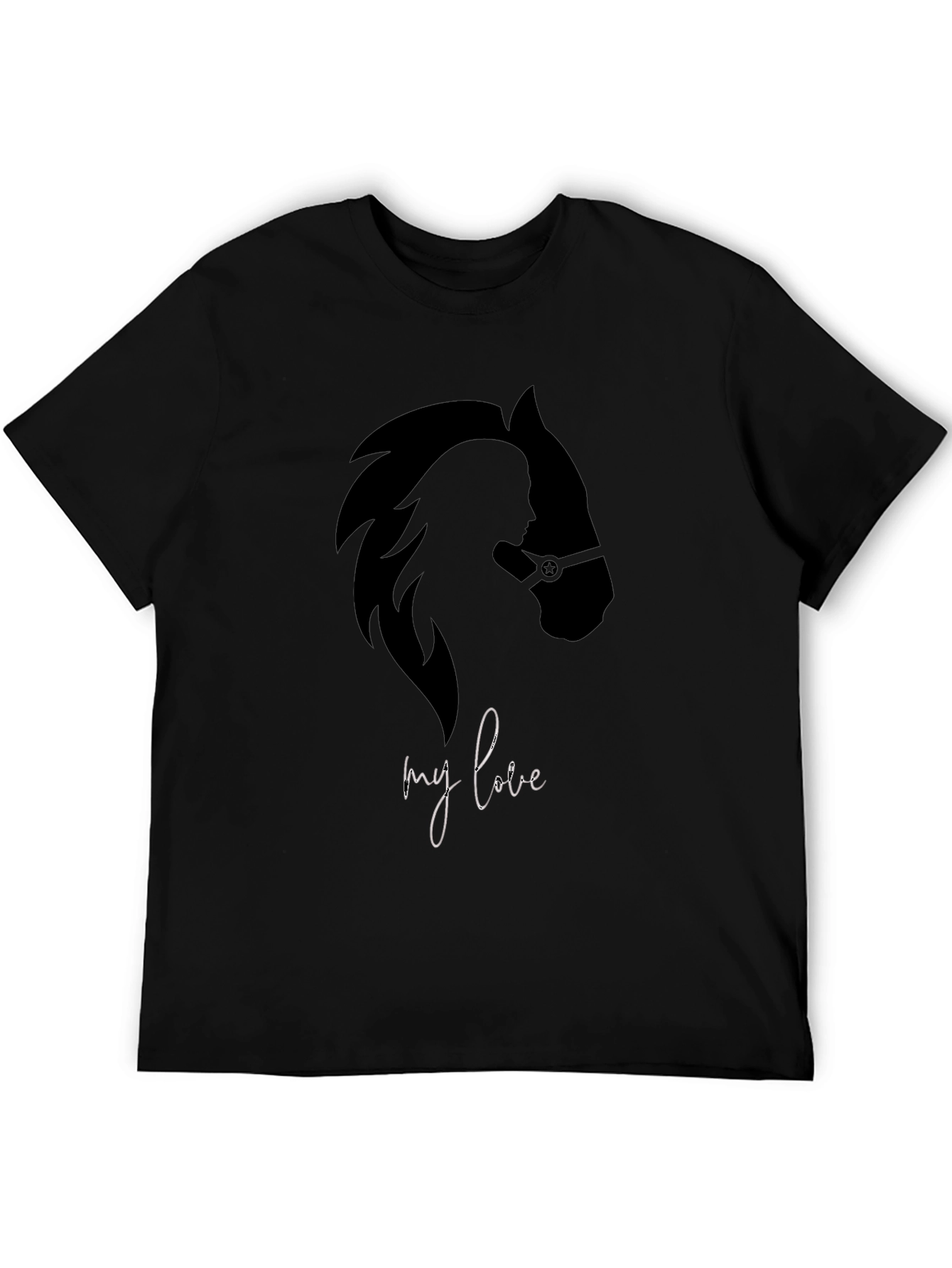 My Love Horse Graphic Tee - Black Unisex T-Shirt
