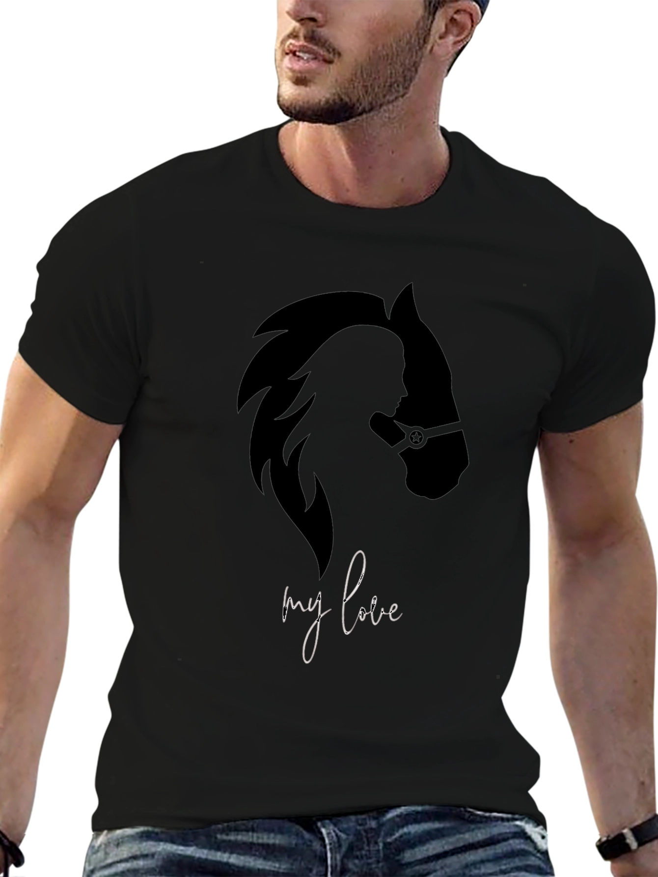 My Love Horse Graphic Tee - Black Unisex T-Shirt