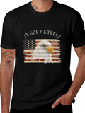 Patriotic Eagle Flag Graphic T-Shirt