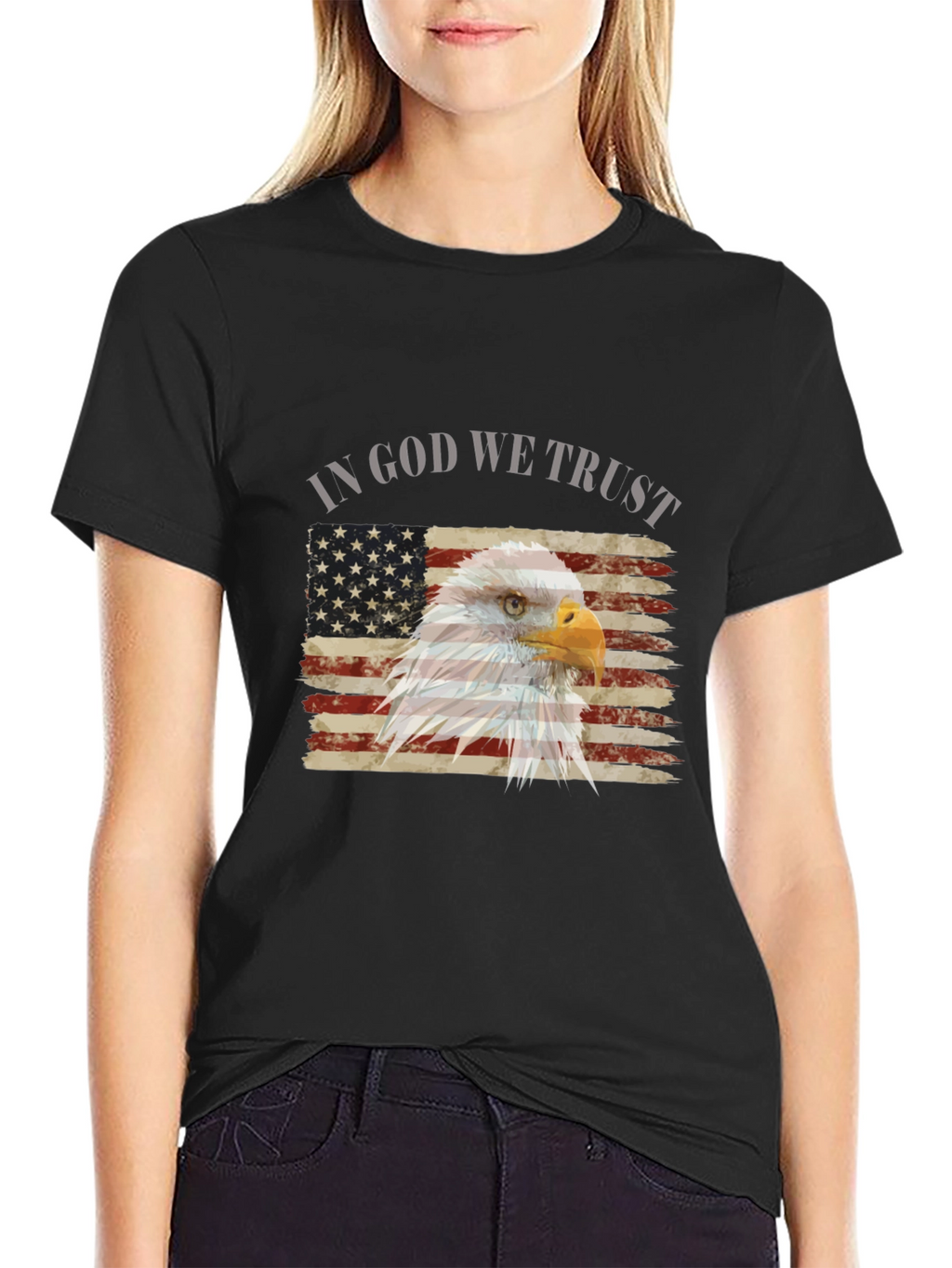 Patriotic Eagle Flag Graphic T-Shirt
